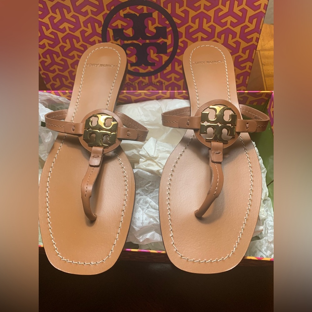 Tory Burch All Leather Mini Miller Sandals